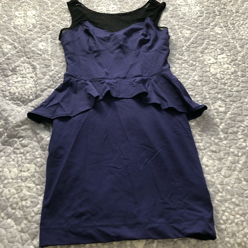 Bebe navy dress with peplum